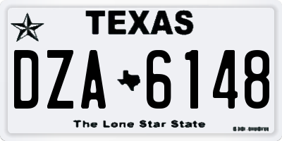 TX license plate DZA6148