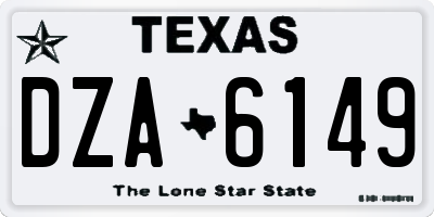 TX license plate DZA6149