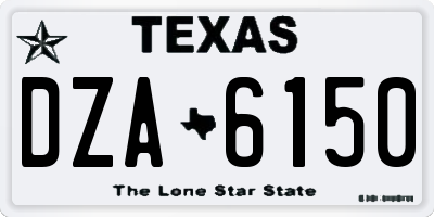 TX license plate DZA6150