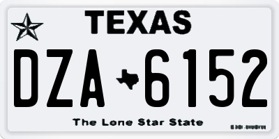 TX license plate DZA6152