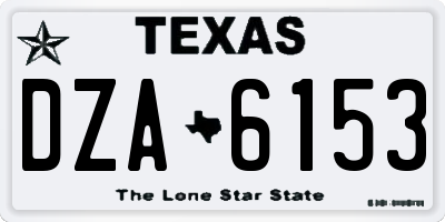 TX license plate DZA6153