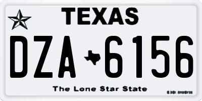 TX license plate DZA6156