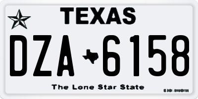 TX license plate DZA6158
