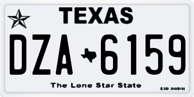 TX license plate DZA6159