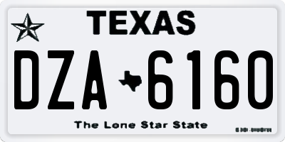TX license plate DZA6160