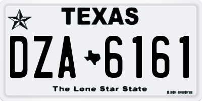 TX license plate DZA6161