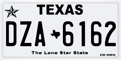 TX license plate DZA6162