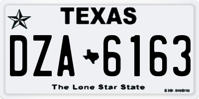 TX license plate DZA6163