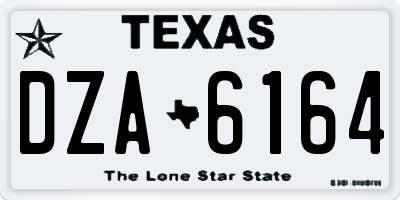 TX license plate DZA6164