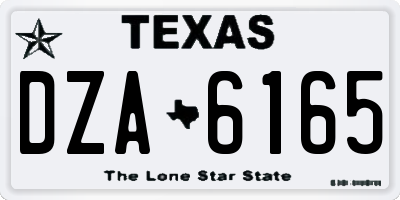 TX license plate DZA6165