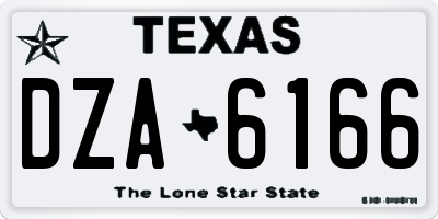TX license plate DZA6166