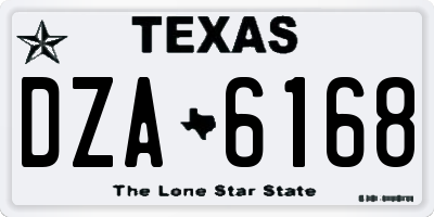 TX license plate DZA6168