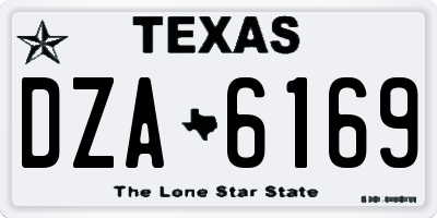 TX license plate DZA6169