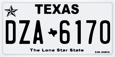 TX license plate DZA6170
