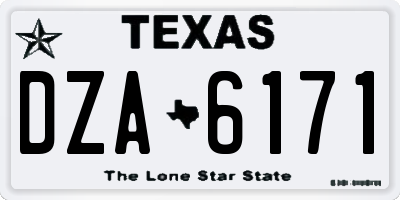 TX license plate DZA6171