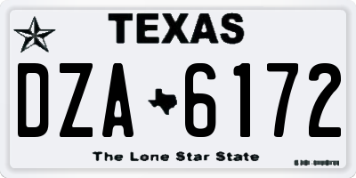 TX license plate DZA6172