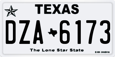 TX license plate DZA6173