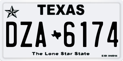 TX license plate DZA6174