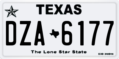 TX license plate DZA6177