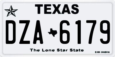 TX license plate DZA6179