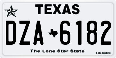 TX license plate DZA6182