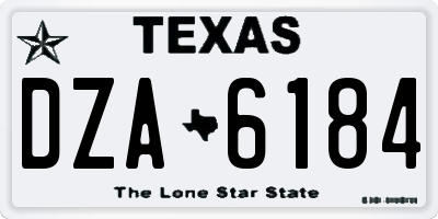 TX license plate DZA6184