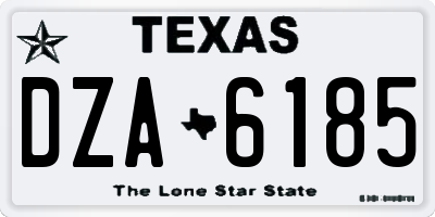 TX license plate DZA6185
