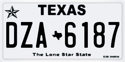 TX license plate DZA6187