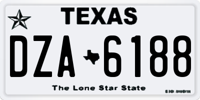 TX license plate DZA6188