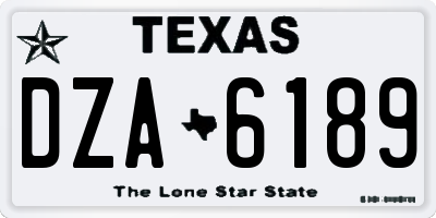 TX license plate DZA6189