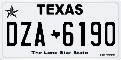 TX license plate DZA6190