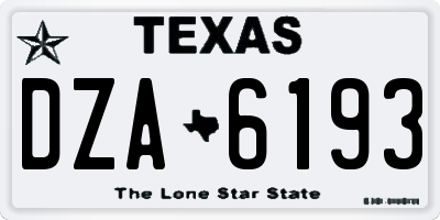 TX license plate DZA6193