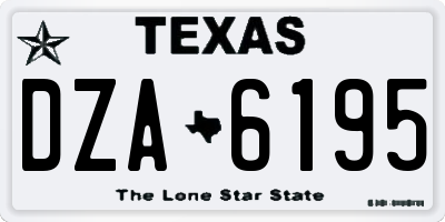 TX license plate DZA6195