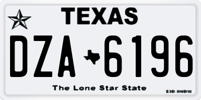 TX license plate DZA6196