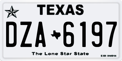 TX license plate DZA6197