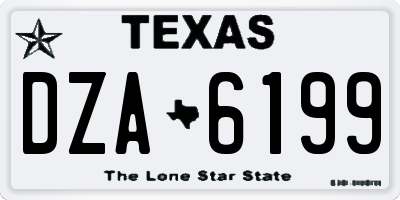 TX license plate DZA6199