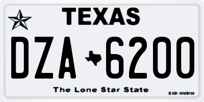 TX license plate DZA6200