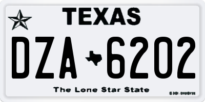 TX license plate DZA6202