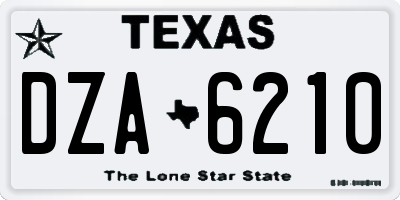 TX license plate DZA6210
