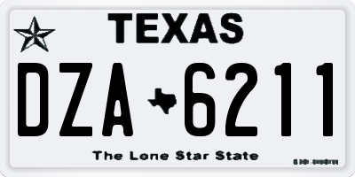 TX license plate DZA6211