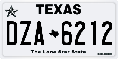 TX license plate DZA6212