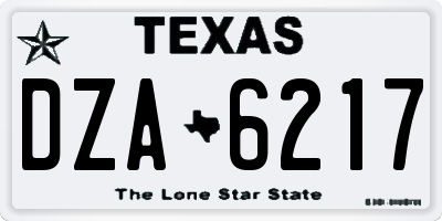 TX license plate DZA6217