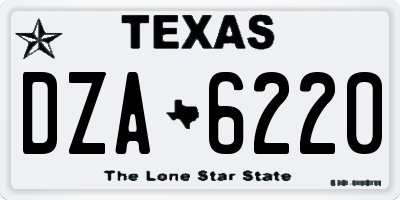 TX license plate DZA6220