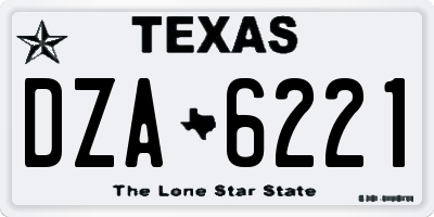TX license plate DZA6221