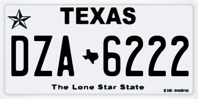 TX license plate DZA6222