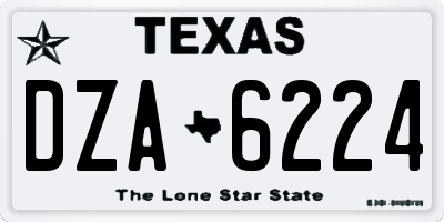 TX license plate DZA6224