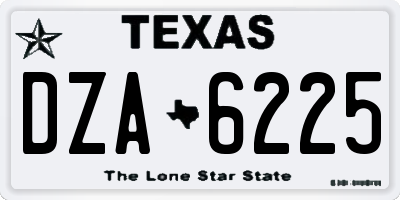 TX license plate DZA6225