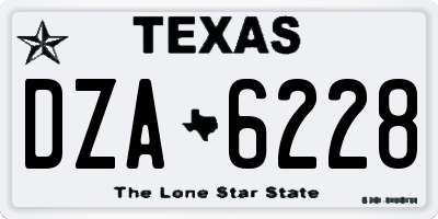 TX license plate DZA6228