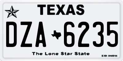 TX license plate DZA6235