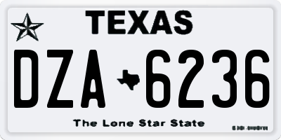 TX license plate DZA6236